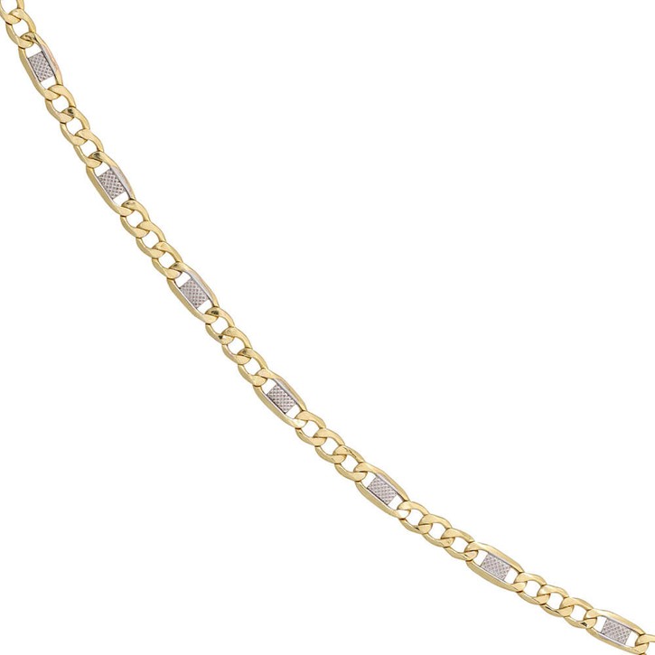 3,7mm Steg-Panzerkette aus 333 Gelbgold 45cm