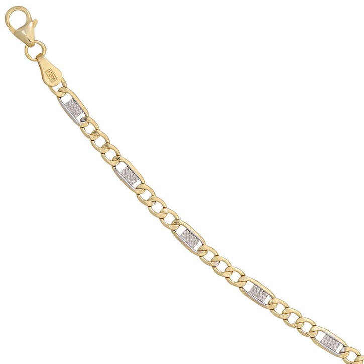 3,7mm Steg-Panzerarmband aus 333 Gelbgold 19cm