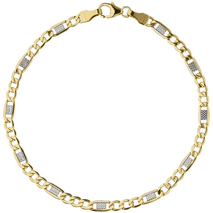 3,7mm Steg-Panzerarmband aus 333 Gelbgold 19cm