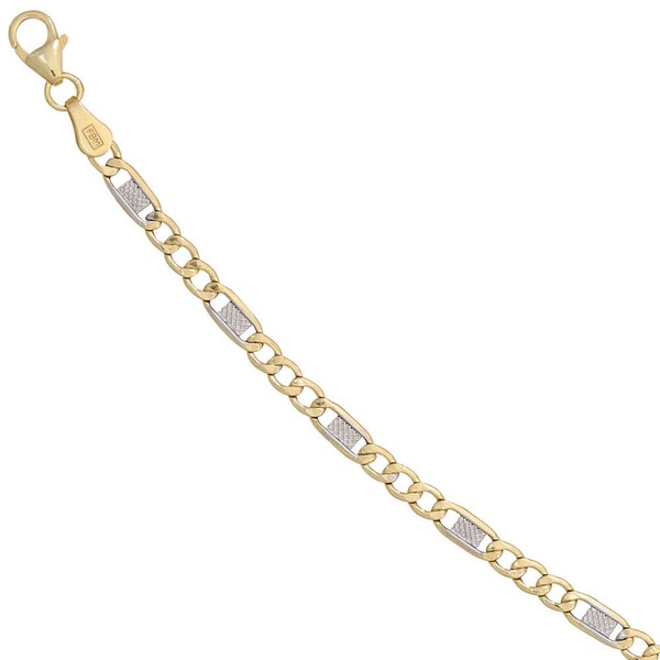 3,7mm Steg-Panzerarmband aus 333 Gelbgold 19cm