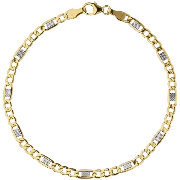 3,7mm Steg-Panzerarmband aus 333 Gelbgold 19cm