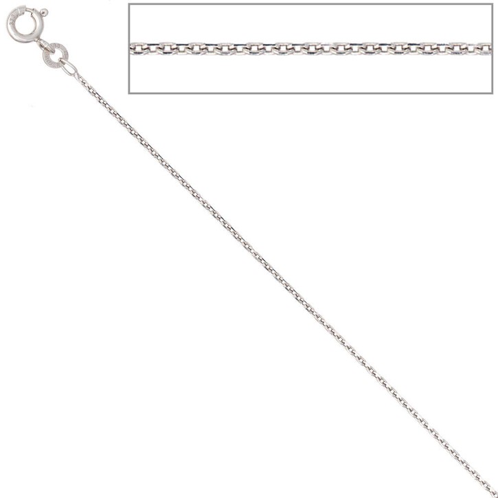 1,3mm Ankerkette aus 333 Weißgold 50cm