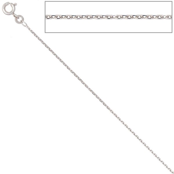 1,3mm Ankerkette aus 585 Weißgold 38cm