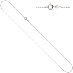 1,3mm Ankerkette Kette Halskette Collier Goldkette 585 Gold Weißgold 50cm Damen