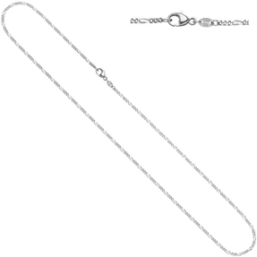 1,7mm Figarokette Halskette Collier Goldkette 585 Gold Weißgold 45cm Damen 1,7mm Figarokette Halskette Collier Goldkette 585 Gold Weißgold 45cm Damen