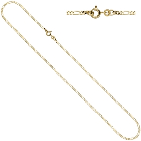 2,3mm Figarokette Halskette Collier Goldkette 333 Gold Gelbgold massiv 45cm 2,3mm Figarokette Halskette Collier Goldkette 333 Gold Gelbgold massiv 45cm