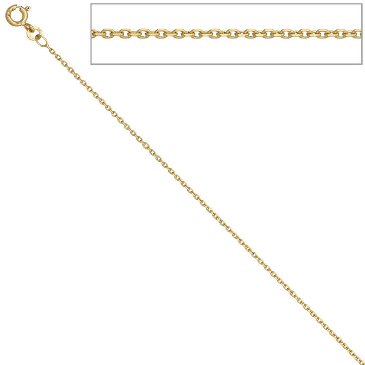 1,2mm Ankerkette aus 585 Gelbgold 36cm