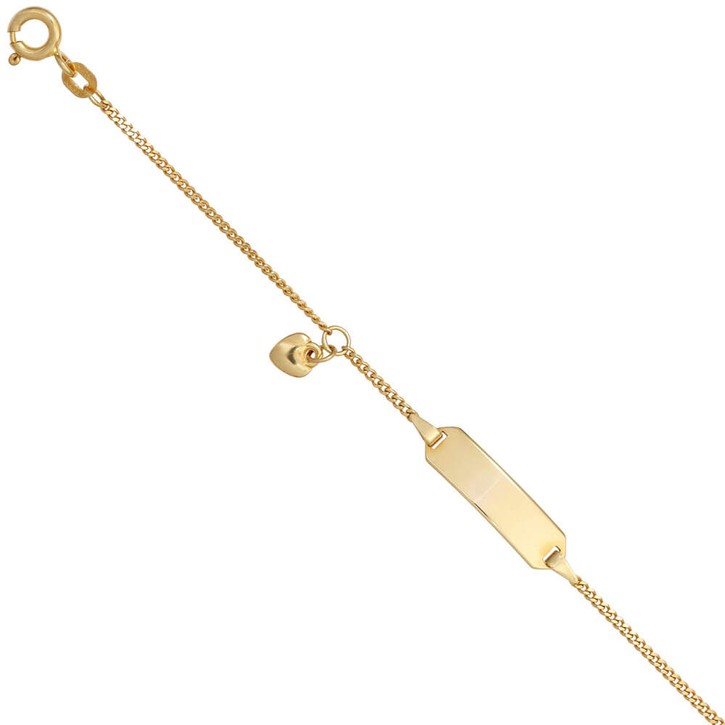 Schildband mit Herz 585 Gelbgold 14cm