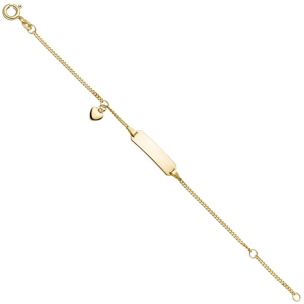 Schildband mit Herz 585 Gelbgold 14cm