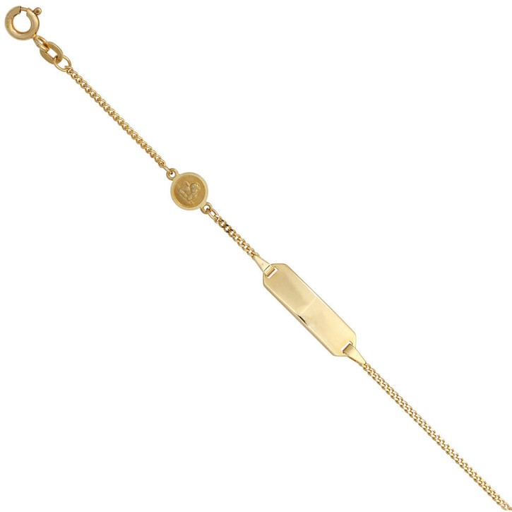 Schildband mit Engel 585 Gelbgold 14cm