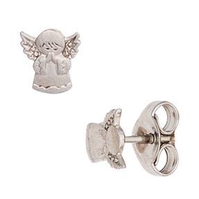 Ohrringe Ohrstecker betende Engel Schutzengel 925 Silber teilmatt Kinder
