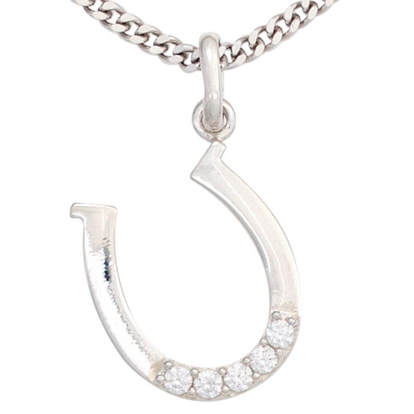 Anhänger Hufeisen aus 925 Silber 5 Zirkonia weiß