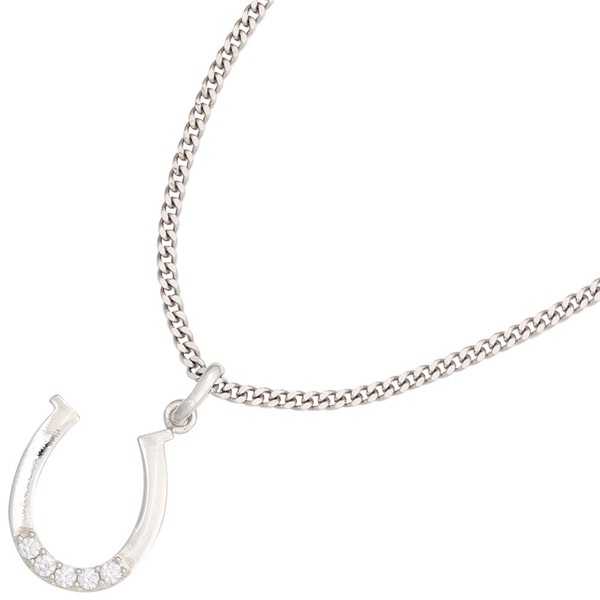 Anhänger Hufeisen aus 925 Silber 5 Zirkonia weiß