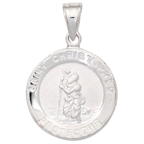 Amulett Anhänger Halsschmuck Christopherus aus 925 Silber matt Kinder