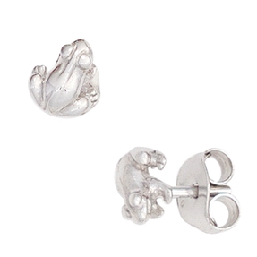 Ohrringe Ohrstecker Frosch Fröschchen 925 Silber rhodiniert Kinder