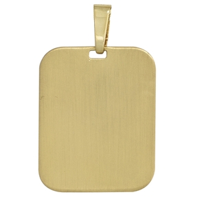 Anhänger Gravur Platte Amulett Halsschmuck 333 Gold Gelbgold mattiert Unisex Anhänger Gravur Platte Amulett Halsschmuck 333 Gold Gelbgold mattiert Unisex