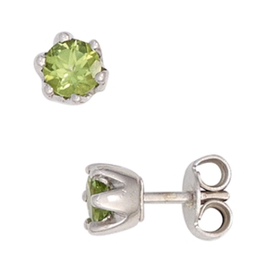 Ohrstecker Stecker 4,8mm Peridot grün 925 Silber glänzend Ohrschmuck Damen Ohrstecker Stecker 4,8mm Peridot grün 925 Silber glänzend Ohrschmuck Damen
