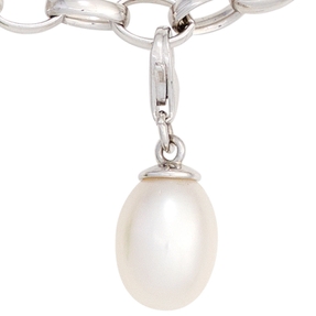 Anhänger Einhänger Charm mit Süßwasser-Perle aus 925 Echt Silber Damen