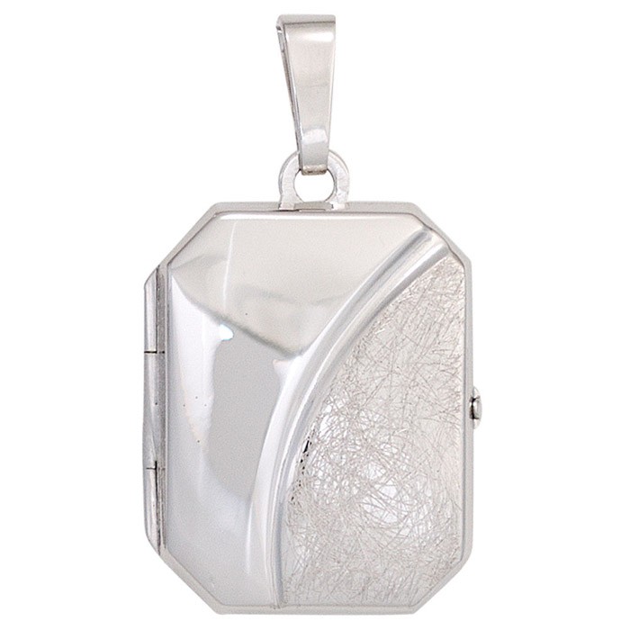 Medaillon aus 925 Silber eckig teileismatt