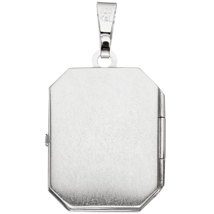 Medaillon aus 925 Silber eckig teileismatt
