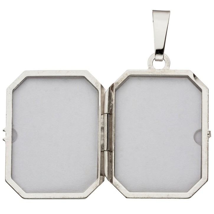 Medaillon aus 925 Silber eckig teileismatt
