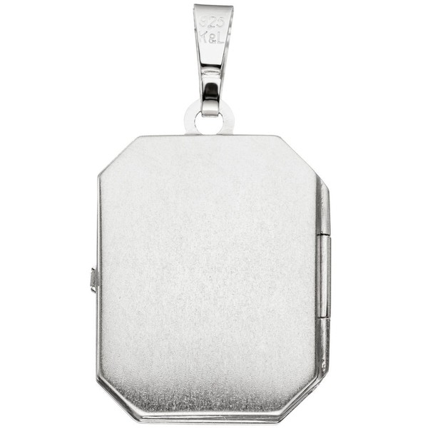 Medaillon aus 925 Silber eckig teileismatt