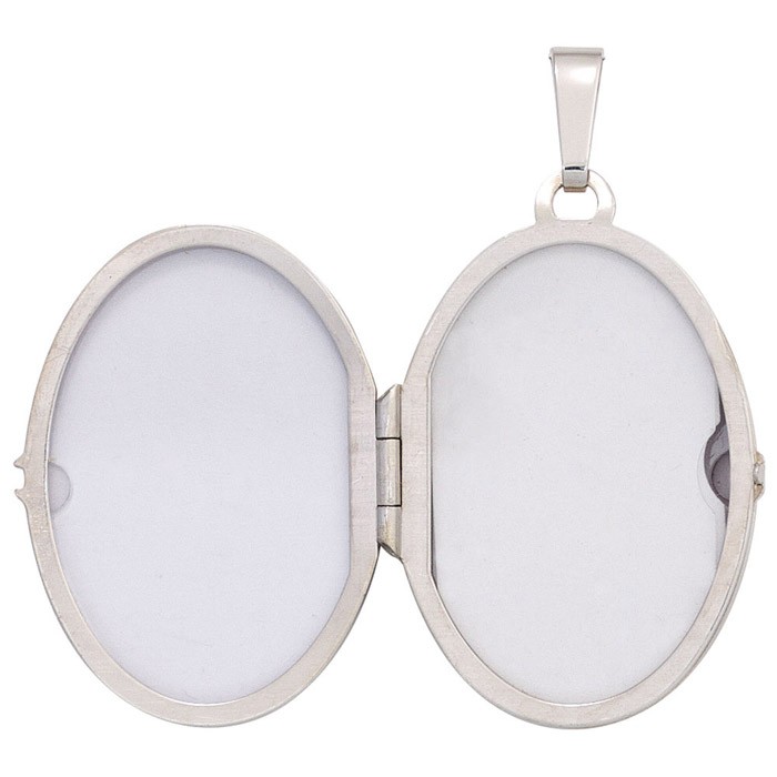 Medaillon Muster am Rand 925 Silber oval