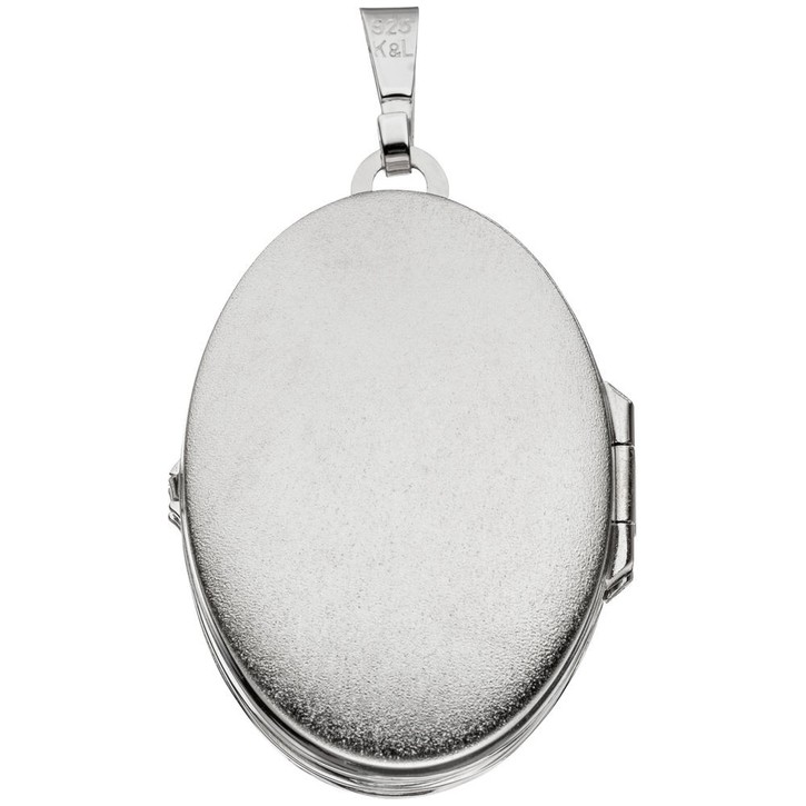 Medaillon Muster am Rand 925 Silber oval