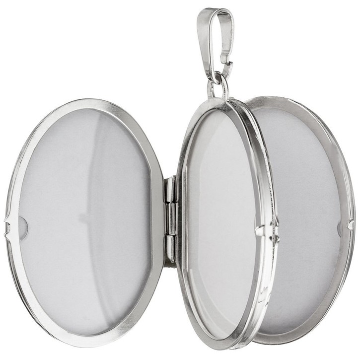 Medaillon Muster am Rand 925 Silber oval