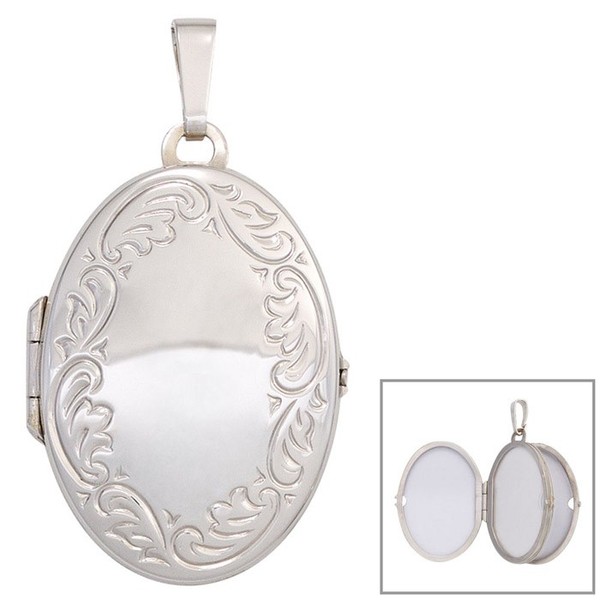 Medaillon Muster am Rand 925 Silber oval