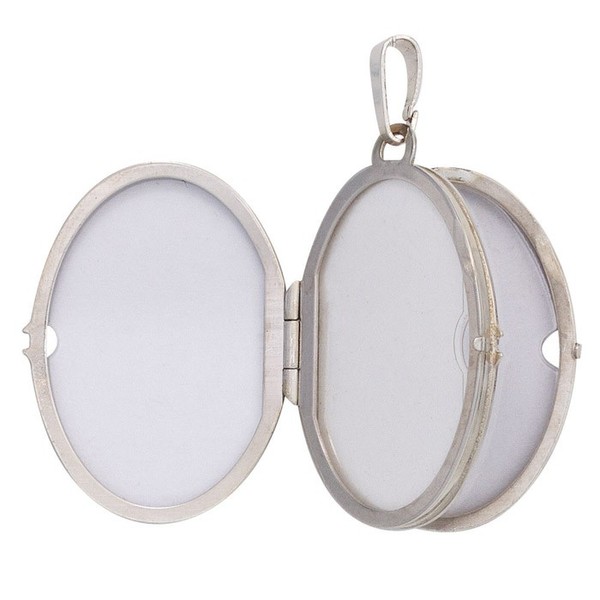 Medaillon Muster am Rand 925 Silber oval