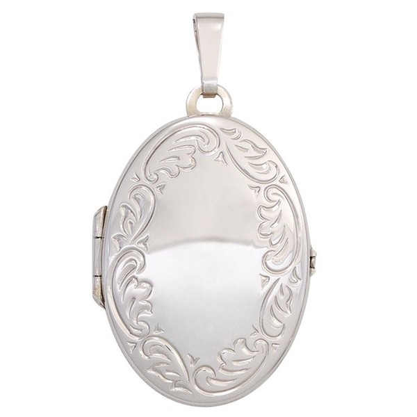 Medaillon Muster am Rand 925 Silber oval