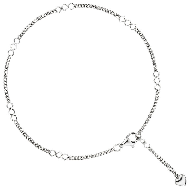 Fußkettchen Herz 925 Echt Silber 27cm