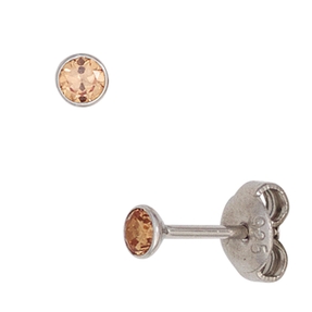 Ohrstecker Stecker 3,4mm rund 925 Silber Zirkonia champanger Ohrschmuck Damen Ohrstecker Stecker 3,4mm rund 925 Silber Zirkonia champanger Ohrschmuck Damen