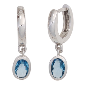 Creolen Ohrringe aus 925 Silber Zirkonia hellblau oval facett Ohrschmuck Damen Creolen Ohrringe aus 925 Silber Zirkonia hellblau oval facett Ohrschmuck Damen