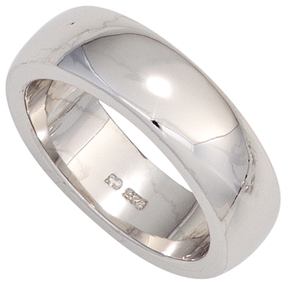 Ring Damenring aus 925 Sterlingsilber schlicht glänzend Silberring rhodiniert