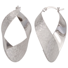 Creolen Möbiusband 925 Silber mattiert Klappcreolen Ohrschmuck Damen Creolen Möbiusband 925 Silber mattiert Klappcreolen Ohrschmuck Damen