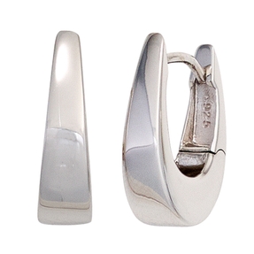 Ohrringe Creolen 17,4mm aus 925 Silber glänzend oval Klappmechanik Damen