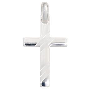 Anhänger Kreuz Kreuzchen 925 Silber glänzend teilmatt Silberkreuz Unisex