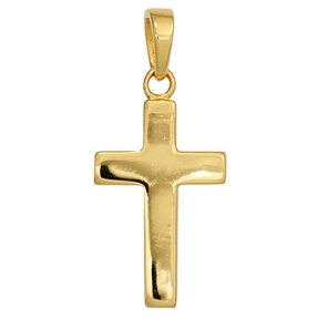 Anhänger Kreuz Kreuzchen 925 Silber vergoldet Gelbgold Silberanhänger Unisex