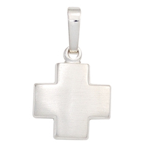 Anhänger Kreuz Kreuzchen 925 Silber breit symmetrisch matt Silberkreuz Unisex Anhänger Kreuz Kreuzchen 925 Silber breit symmetrisch matt Silberkreuz Unisex