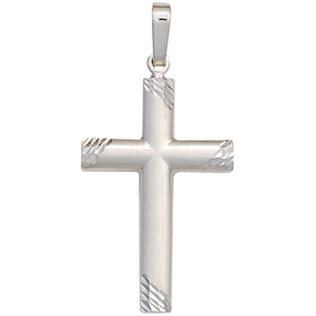 Anhänger Kreuz Kreuzchen 925 Silber teilmatt glänzend Silberanhänger Unisex