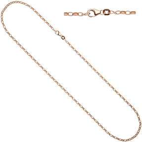 2,4mm Ankerkette Halskette Collier 925 Silber rotvergoldet 45cm Damen