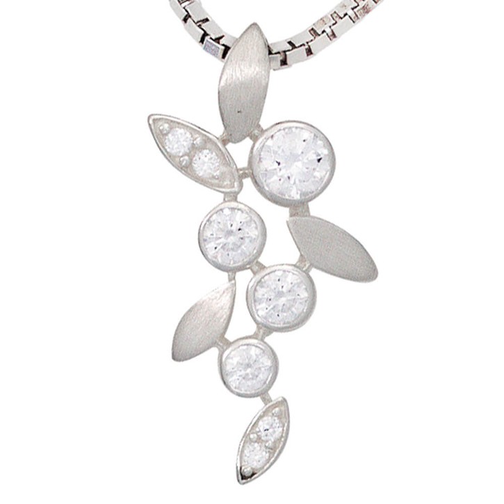 Anhänger Ästchen 925 Silber glänzend 8 Zirkonia