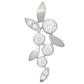 Anhänger Ästchen 925 Silber glänzend teilmattiert 8 Zirkonia Damen