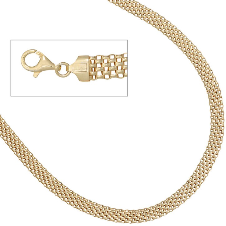 8mm Kette aus 925 Silber vergoldet 45cm