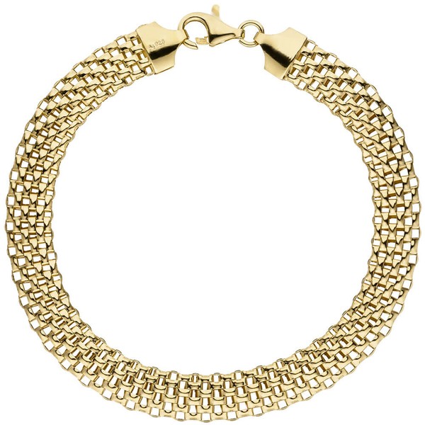 8mm Armband aus 925 Silber vergoldet,19cm