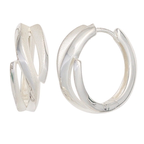 Ohrringe Creolen 17,5mm 925 Silber glänzend teilmatt Ohrschmuck Damen