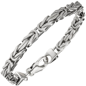 6mm Königsarmband Armkette Armschmuck 925 Silber rhodiniert massiv Herren 23cm
