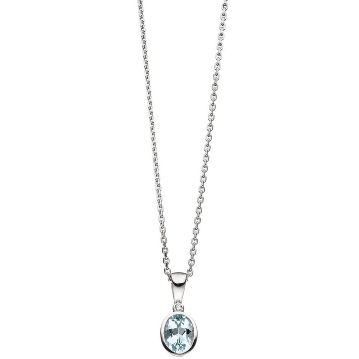 Anhänger Aquamarin und Diamant 585 Weißgold